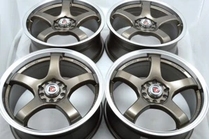 Set of 4 New 17x7.5 DDR Fuzion Bronze/Machined Lip 17" Wheels Rims 5x100 5x114.3 - Picture 1 of 3