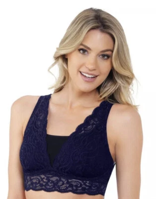 LILY Of FRANCE Sensational Lace Bralette  2-PACK / Black & Navy - Image 1 of 2