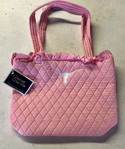 NCAAF Texas Longhorns Pink 10”x12” Cloth Purse New Cover