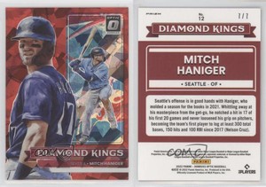 2022 Panini Donruss Optic Diamond Kings Red Cracked Ice Prizm /7 Mitch Haniger