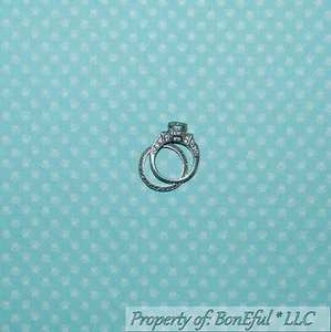 BonEful Fabric FQ Cotton Quilt Blue White Pet Dog Cat Small Paw Calico Print Dot - Picture 1 of 8