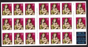 Scott #3244a MADONNA & CHILD (FLORENTINE) Booklet of 20 Stamps - MNH P#3333 - Picture 1 of 2