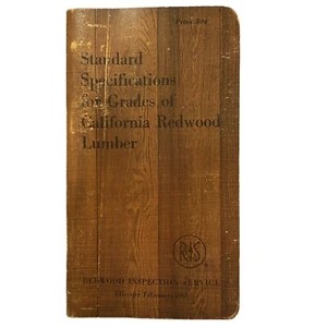 RIS Standard Specifications Grades California Redwood Lumber Guide FEB 1965 - Picture 1 of 6