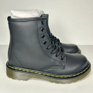 Dr. Martens AirWair 1460 J Black Matte Leather Lace Up/Side Zip Ankle Boots 13c - Picture 1 of 9