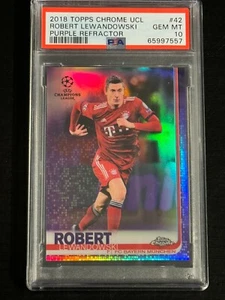 2018 Topps Chrome Purple Refractor Robert Lewandowski /250 PSA GEM 10 (pop:9) - Bild 1 von 2