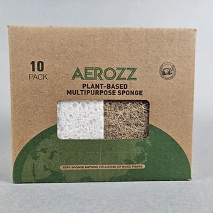 10er Pack Aerozz biologisch abbaubare Schwämme Küche natürlich pflanzlich plastikfrei - Bild 1 von 3
