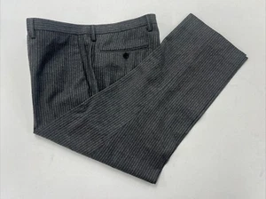 SLIM MARZATTO Banana Republic Men's Gray Striped Wool Dress Pants 35X26 $198 - Picture 1 of 8