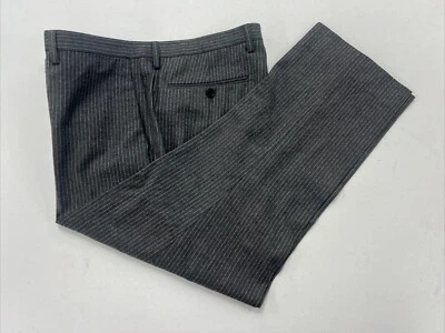SLIM MARZATTO Banana Republic Men's Gray Striped Wool Dress Pants 35X26 $198 - Image 1 of 4