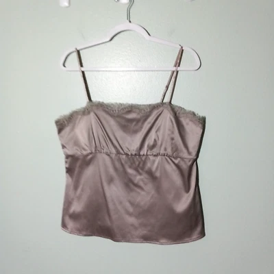 Y2K Tank Top size XL 14 16, NEW! Silver Lace Stretch Blouse Career Party NY & Co - Image 1 of 4