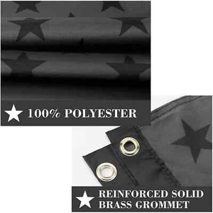 3x5 TRUMP 2024  All Black American Flag US Black Flag Blackout USA 100D - Picture 1 of 6