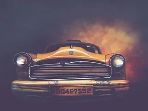 Fototapete VLIES-OLDTIMER GELBE TAXI-(8491S)-Cuba Car Kunst Auto Tapete XXL - Imagen 1 de 1
