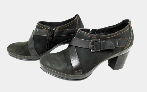 Stivaletti Clarks Artisan donna retrò cinturino fibbia accenti pelle nera