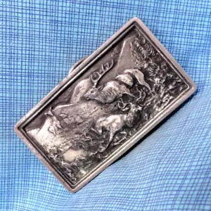 Bull Elk Rutting Belt Buckle Hunter Sportsman Mountains Vtg 70s Bergamot .NOX493 - Picture 1 of 9