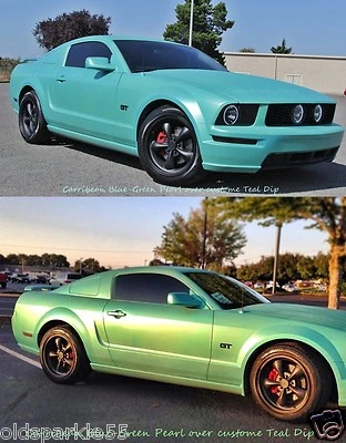 CUSTOM PAINTING PEARLS Chameleon Kameleon Flip Shift Pearl Caribbean Blue to Green candy custom paint