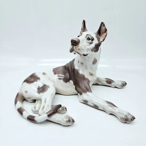 Royal Copenhagen Great Dane Dog Porcelain Figurine Laying Down 9" Dahl Jensen - Picture 1 of 11
