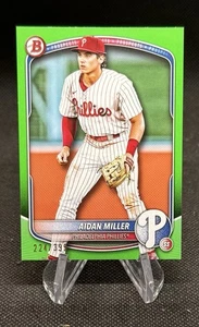 AIDAN MILLER 2025 BOWMAN BASEBALL NEON GREEN BORDER PHILADELPHIA PHILLIES /399 - Picture 1 of 1