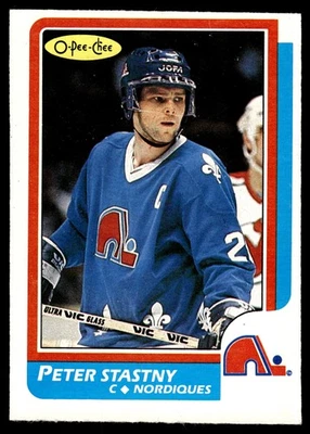 1986-87 O-Pee-Chee HOCKEY Peter Stastny #20 Nordiques HOF HIGH GRADE BEAUTY! - Image 1 of 2