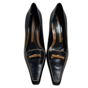 Enzo Angiolini Tamrya Damen-Pumps schwarz Leder Schleife Pfennigabsatz spitz 7,5 M - Bild 1 von 6