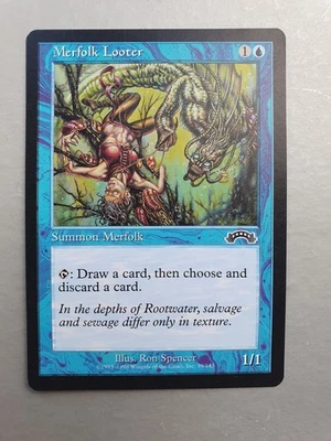 Merfolk Looter , MTG Exodus (1998), Common Blue Creature NM - Image 1 of 2