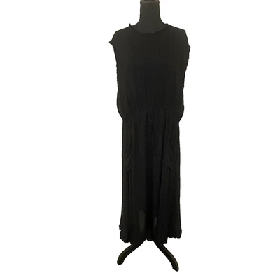SILENCE + NOISE UO Sz M Black Semi-Sheer Oversized Maxi Dress Grunge Whimsigoth - Image 1 of 4