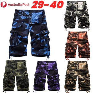 Mens Shorts Workwear Camouflage Pants Multi-Pocket Bermuda Shorts Casual Summer - Bild 1 von 18