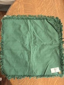 NWT Hunter Green Woven Cotton Placemat Set Of 6 18.5”x18.5" - Picture 1 of 2