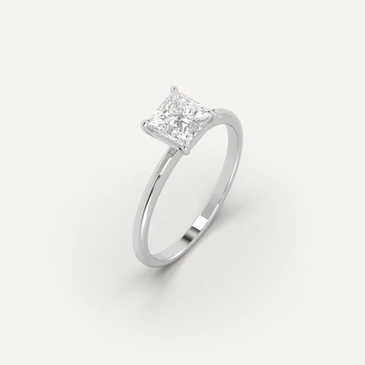 1 carat Princess Cut Engagement Ring | 100% Natural Diamond in 950 Platinum - Image 1 of 4