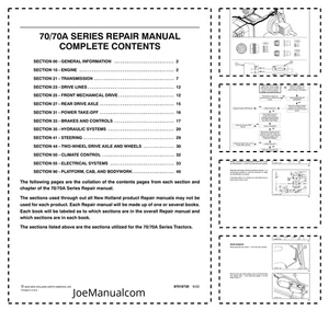 New Holland 70 70A Series Tractors Repair Manual 87018730 PDF - Picture 1 of 1