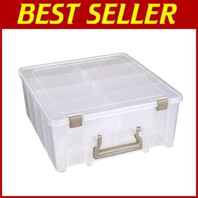 Super Satchel Double Deep Compartment Box - Gold Art Storage - Image 1 of 4