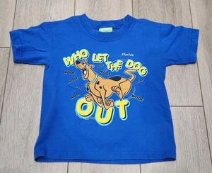 Vintage Scooby Doo Who Let The Dog Out 2000 Y2k Graphic Shirt Kid XS 2-4 Barbera - Picture 1 of 7