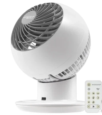 Ventilador oscilante globo compacto WOOZOO con control remoto (nueva versión) - 5 velocidades - blanco Foto 1 de 4