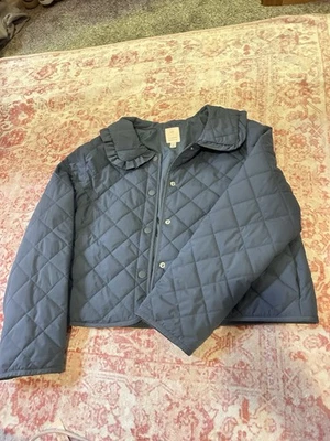 Jaqueta acolchoada LC Lauren Conrad feminina grande azul empoeirado leve encaixe frontal - Imagem 1 de 2