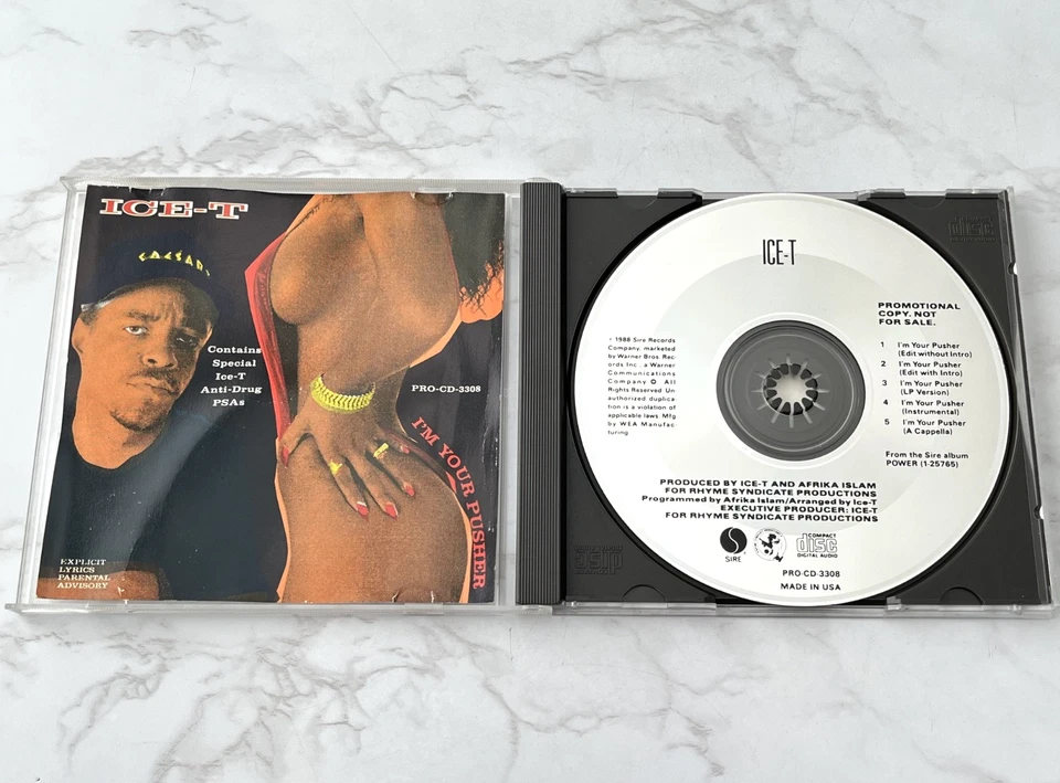 Ice-T I'm Your Pusher CD Single PROMO! 1988 Sire PRO-CD-3308 Body Count RARE OOP Foto 1 de 4