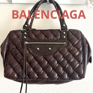 BALENCIAGA The Matelasse Handtasche Beuteltasche 168032 Leder dunkelbraun mit Spiegel. - Bild 1 von 11
