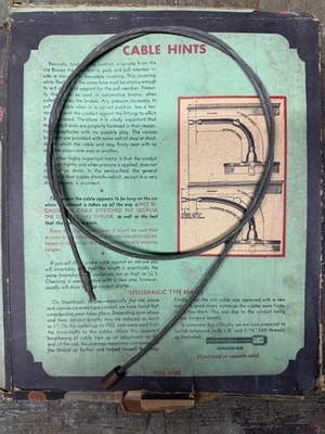 Cable de freno de mano Studebaker EIS Studebaker NOS 1937, cable de 78 pulgadas, conducto de 38 1/4 pulgadas Foto 1 de 3