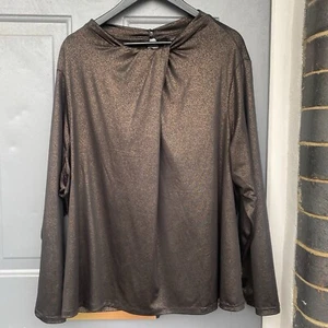 Rachel Zoe Metallic Y2K Femme Evening Top Size 3XL Studio 54 Vibes - Picture 1 of 2