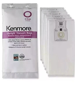 6 Kenmore 53294 Type O Vacuum Bags HEPA for Upright Style Pack pk Filter (B4) - Picture 1 of 3