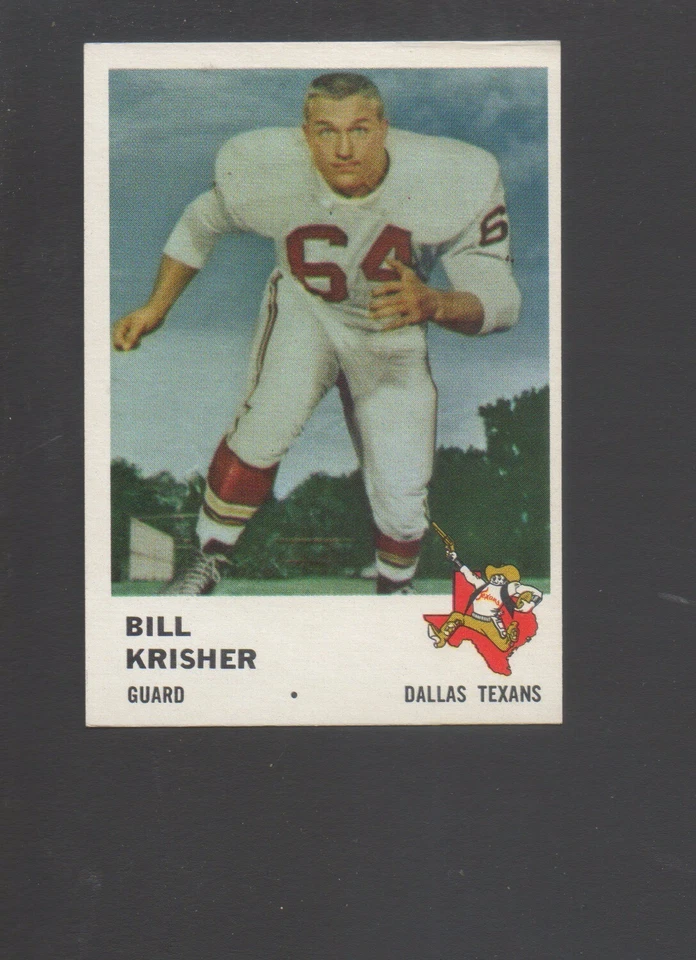 1961 Fleer Football Card #205 Bill Krisher-Dallas Texans Near Mint Card - Image 1 of 1