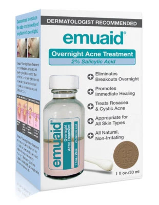 Emuaid Overnight Acne Treatment 2% Salicylic Acid-Rosacea, Cystic Acne (1 Fl oz) - Image 1 of 2