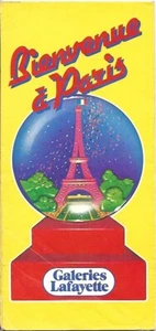Galeries Lafayette 1977 mapa de grandes almacenes París metro autobús monumentos - Imagen 1 de 6