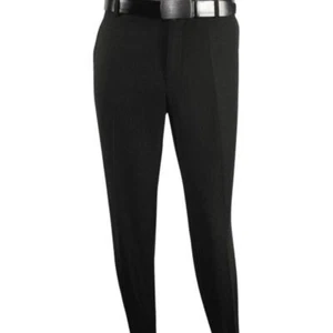Hombres Renoir Traje Frente Plano Pantalones Separados Calce Ajustado Pantalones 201-1 Negro - Imagen 1 de 24