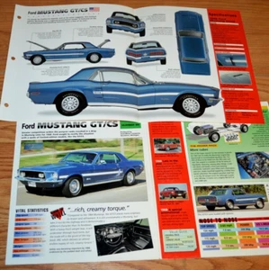 1968 Mustang GT/CS Specs Info Original Poster Brochure 68 GT California Special - Picture 1 of 1
