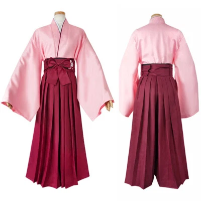 Women's Casual Kimono Japanese Robe Yukata Ruffle Tops Pants Belt Suit New - Image 1 of 4