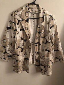 3X ~ Floral Stretch Blazer Jacket Joan Rivers Woman’s plus - Picture 1 of 5