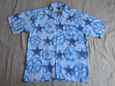 Camisa Southpole vintage para hombre XXL 2XL azul estampado de estrellas manga corta cuello de campamento Foto 1 de 4