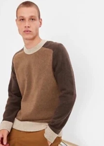 Gap Men’s Crewneck Sweater Recycled Colorblock Brown Size Large NWT - Picture 1 of 5