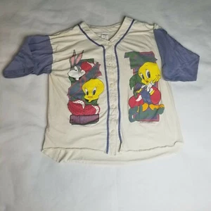 Vintage Warner Bros Looney Tunes Tweety Bird Jersey 100% Cotton Single Stitch - Picture 1 of 6