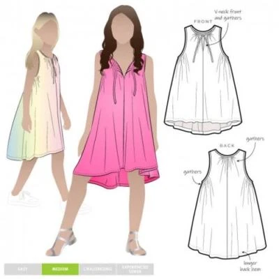 Vestido estilo arco costura patrón niños Heidi edades 8-16 Foto 1 de 2