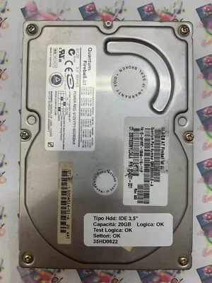 Hard Disk Usato IDE 3,5" 20GB MAXTOR LCT 20 204531-001 A00 - Immagine 1 di 4