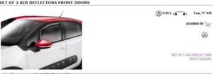 GENUINE CITROEN C3 WIND DEFLECTORS PART NUMBER 1616886080 - Picture 1 of 1
